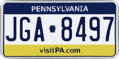 PA license plate JGA8497