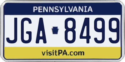 PA license plate JGA8499