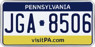 PA license plate JGA8506