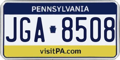 PA license plate JGA8508