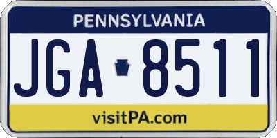 PA license plate JGA8511