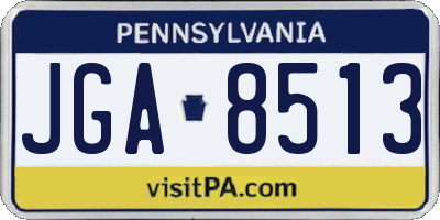 PA license plate JGA8513