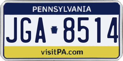 PA license plate JGA8514