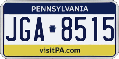 PA license plate JGA8515