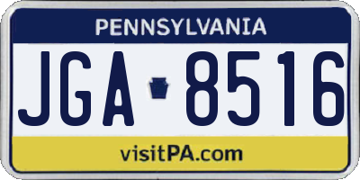PA license plate JGA8516