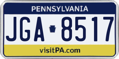 PA license plate JGA8517