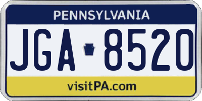 PA license plate JGA8520