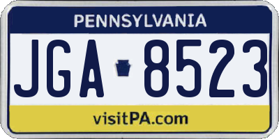 PA license plate JGA8523