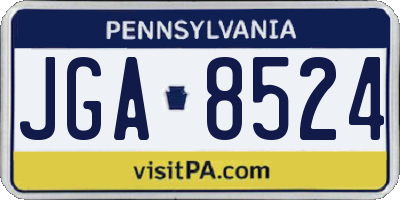PA license plate JGA8524