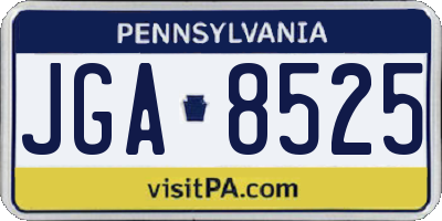 PA license plate JGA8525