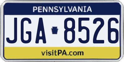 PA license plate JGA8526