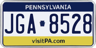 PA license plate JGA8528