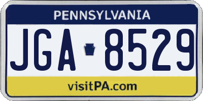 PA license plate JGA8529