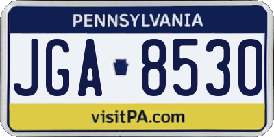 PA license plate JGA8530