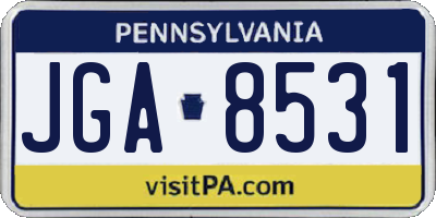 PA license plate JGA8531