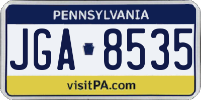 PA license plate JGA8535