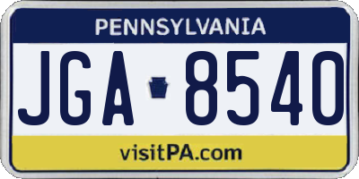 PA license plate JGA8540