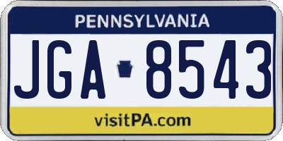 PA license plate JGA8543