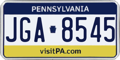 PA license plate JGA8545