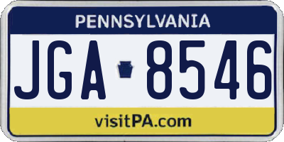 PA license plate JGA8546