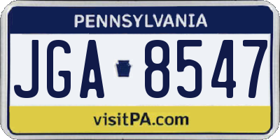 PA license plate JGA8547
