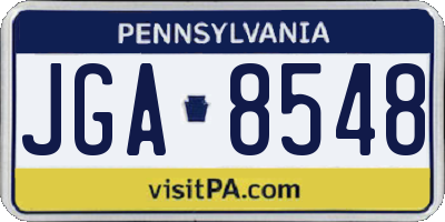 PA license plate JGA8548