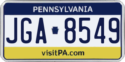 PA license plate JGA8549
