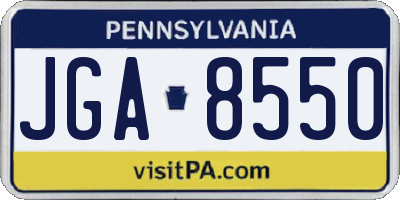 PA license plate JGA8550