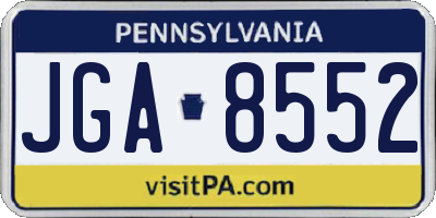 PA license plate JGA8552