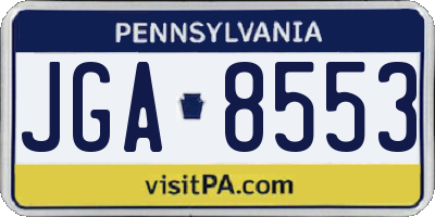 PA license plate JGA8553