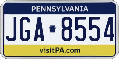 PA license plate JGA8554