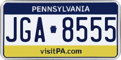 PA license plate JGA8555