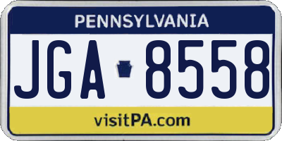 PA license plate JGA8558