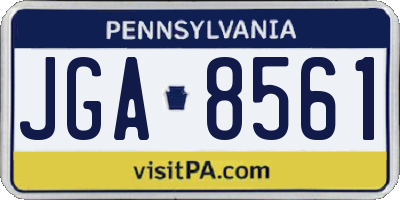 PA license plate JGA8561