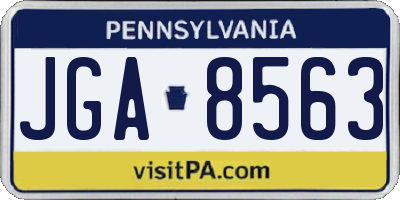 PA license plate JGA8563