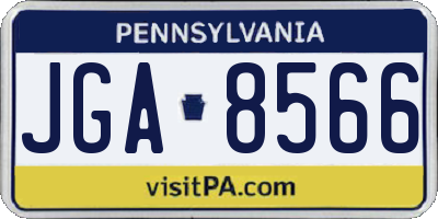 PA license plate JGA8566