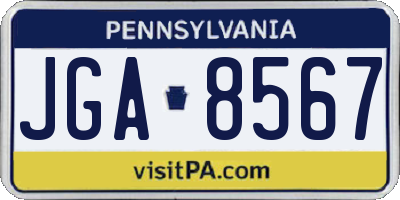 PA license plate JGA8567