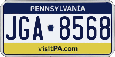 PA license plate JGA8568