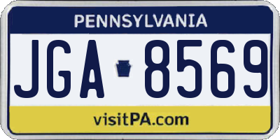 PA license plate JGA8569