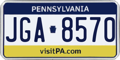PA license plate JGA8570
