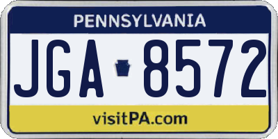 PA license plate JGA8572