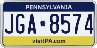 PA license plate JGA8574