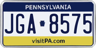 PA license plate JGA8575