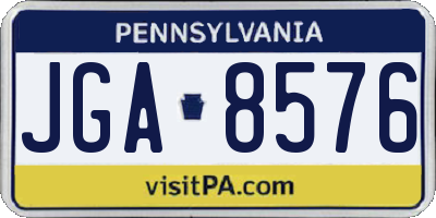 PA license plate JGA8576