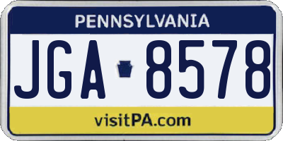 PA license plate JGA8578