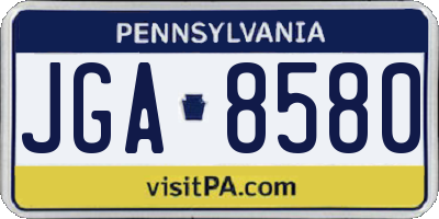 PA license plate JGA8580