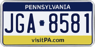 PA license plate JGA8581