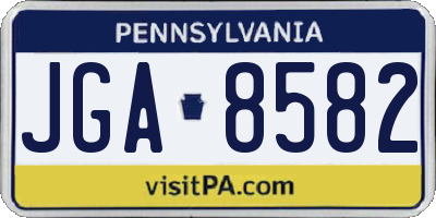 PA license plate JGA8582
