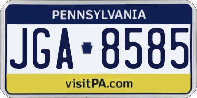 PA license plate JGA8585