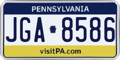 PA license plate JGA8586